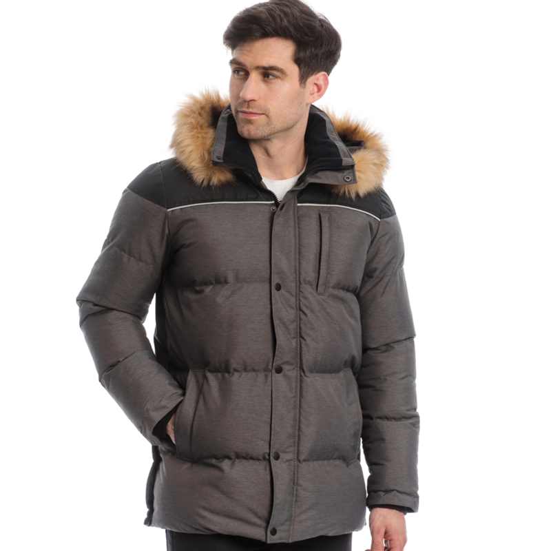 Horseware Padded Parka with Removable Hood - Black Melange-1